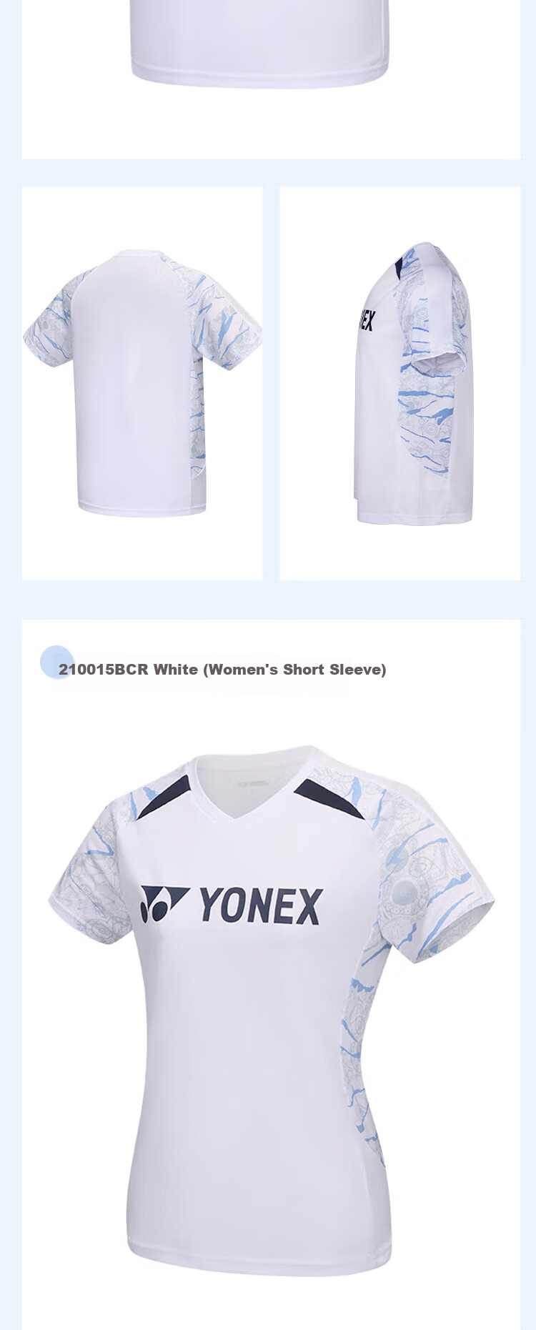 YONEX Badminton Shirt, Competition Training, Sweat-Absorbing And Breathable, Men's Sports T-Shirt, 110015BCR, White, XO 5