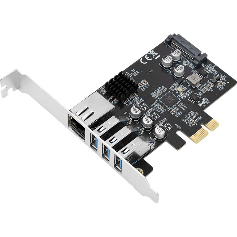 MOGE Desktop Computer Built-In PCI-E Adaptive Gigabit Ethernet Port with USB3.0 Ethernet Expansion Card, Gigabit Network Port USB3.0 Adapter Card MC2046