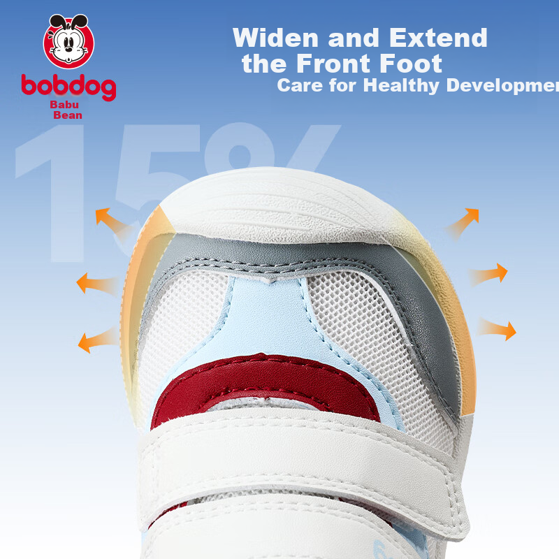 BOBDOG Children's Shoes for Boys And Girls, Toddler Walking Shoes, Spring And Autumn Non-Slip Soft-Soled Functional Shoes for Kids, Infant And Children's Footwear, Light Gray Blue, Size 18