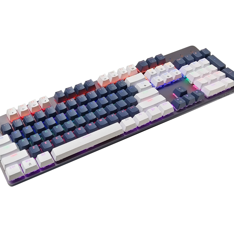 Lenovo MK5 Gaming Mechanical Keyboard, 104 Keys, Blue Switches, Wired, Mixed Color Lighting Effects, Compatible with Legion R9000P/Y7000, E-Sports Office Keyboard, PUBG Keyboard, Storm Blue