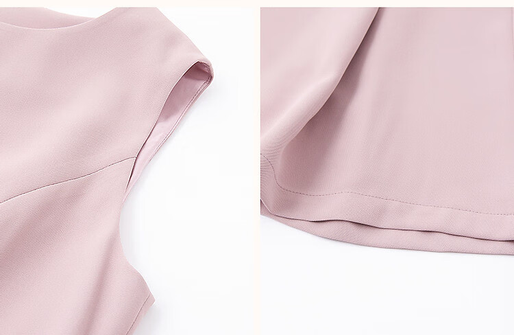 Dme [Urban Design Style] Summer Textured Linen Round Neck Waist-Cinching A-Line Pleated Women's Dress 8