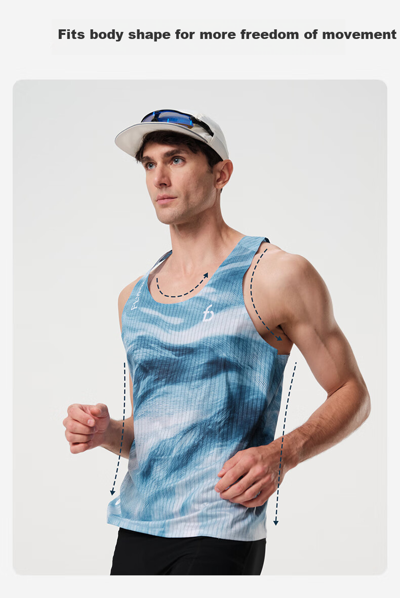 Flipbelt [Chromosome Vest 2.0] Men's Sports Quick-Dry Shirt Breathable Lightweight Marathon Running Element Blue L 6