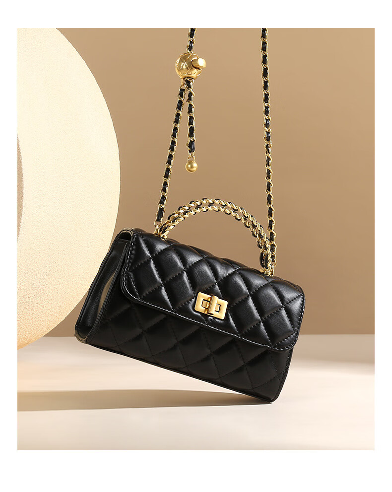 TUCANO Women's Leather Shoulder Bag Small Fragrance Style Quilted Chain Bag Fashion Versatile Crossbody Bag Mother's Day Birthday Gift 7