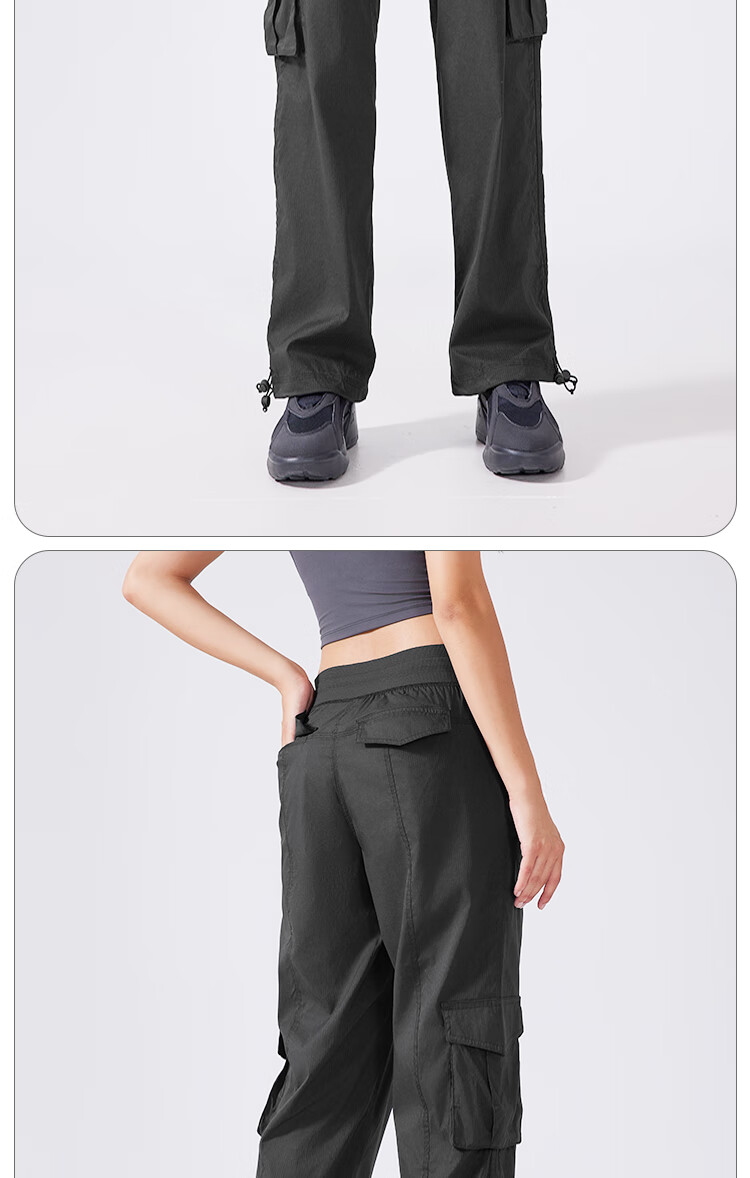 LangSha Loose-Fit Mid-Rise Cargo Pants for Women, Spring/summer 2025, Quick-Dry Lightweight Multi-Pocket Wide-Leg Outdoor Sports Casual Trousers 15
