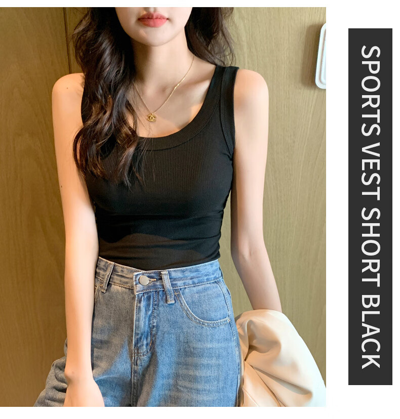 Langsha Women's Summer 2026 New Ribbed Slim Fit Camisole Tank Top for Layering and Outerwear 14