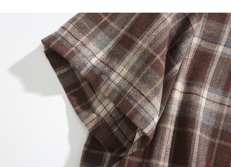 CLOR American-Style Casual Retro Loose Shirt, Spring And Summer Plaid Trendy Short-Sleeve Jacket, CLCX06 Black XL 13