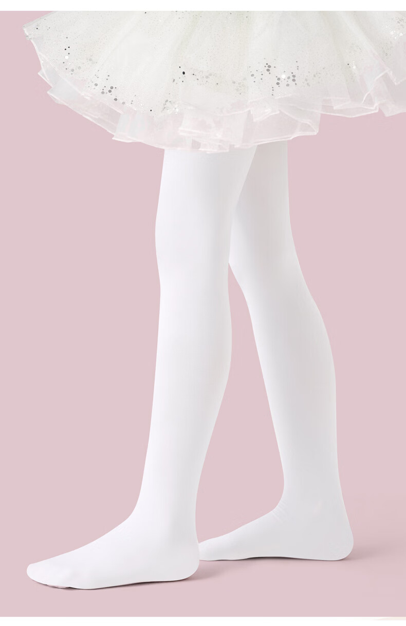 Barbie Children's Dance Tights, Girls' Pantyhose, Thin Spring And Autumn Style, White Stockings, Specialized for Practice And Dance, Base Layer Socks 4