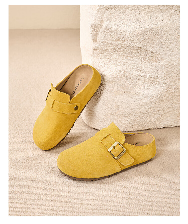 La Chapelle Women's Birkenstock Style New Open Toe Slip-On Casual Half-Sandal Shoes SLX216 Brown Size 37 14