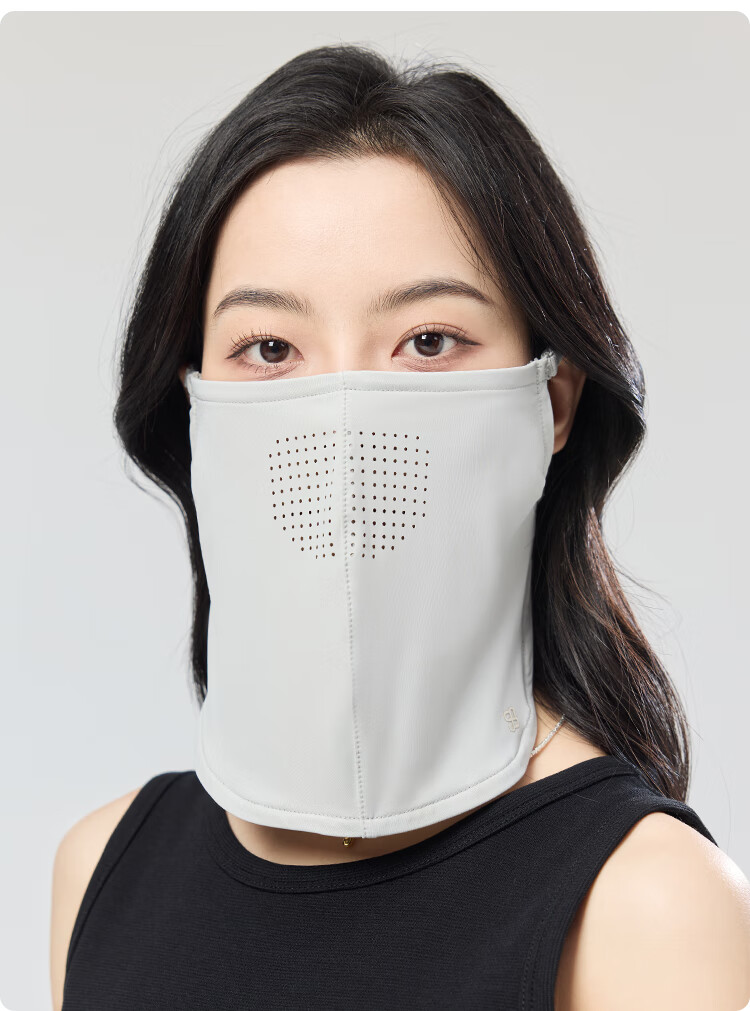 JIUMU Ice Silk Sun Protection Face Mask for Women Summer Outdoor UV Protection Breathable Full Face Ear-Hook Mask for Driving 11