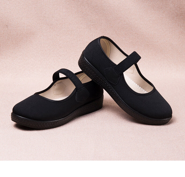Yuzhaolin Women's Flat Hotel Black Work Service Waiter Restaurant Hotel Etiquette Dance Old Beijing Cloth Shoes Y2S-1010 Size 36 11