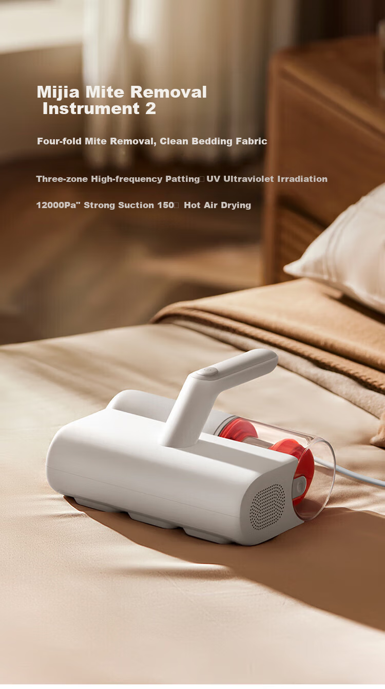 Xiaomi Mijia Dust Mite Remover 2, Handheld Household Mite Eliminator, Bed Mite Removal, Powerful Suction for Deep Cleaning, Visible Dust Cup, Hot Air Dehumidification, MJCMY02DY 1