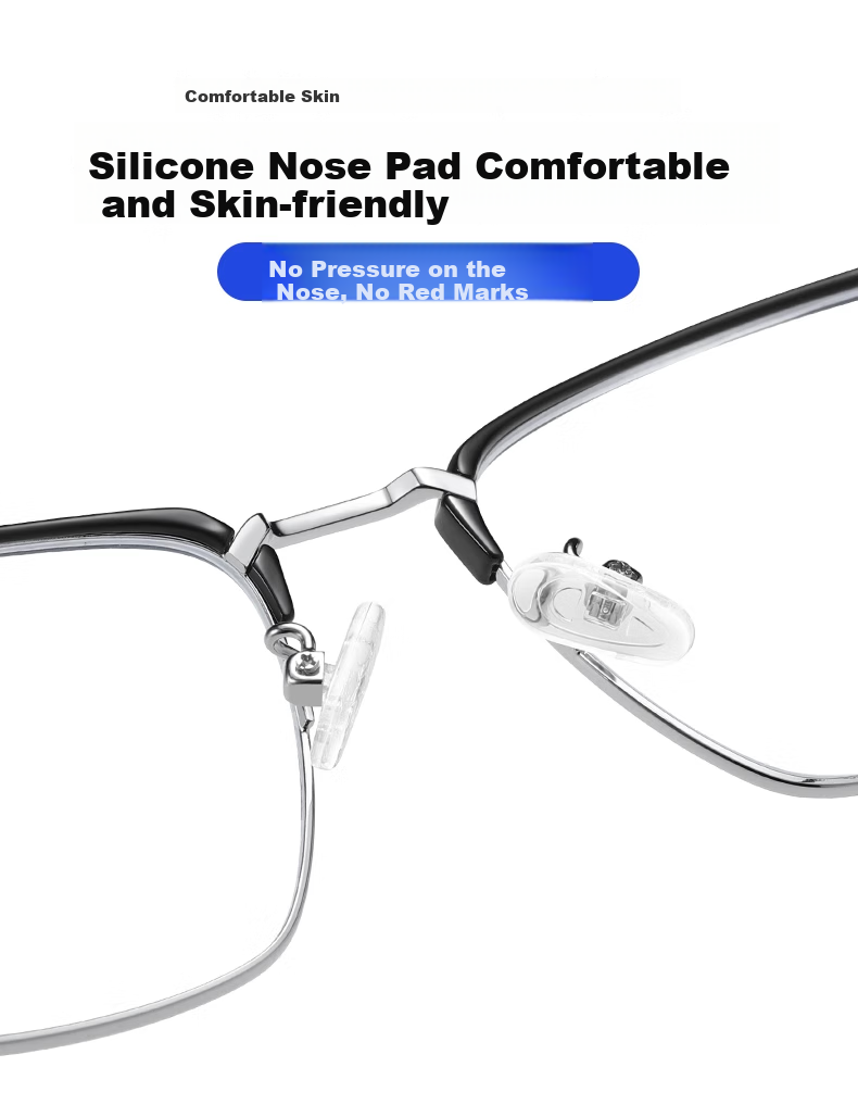 GOGOSOON Large Face Semi-Rimless Reading Glasses for Men, High Definition Ultra-Light Eye Protection Anti-Blue Light Fashionable Presbyopic Glasses for Middle-Aged And Elderly High-End Wome 10