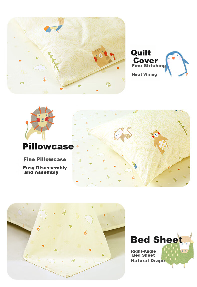 Fuannaertong Class A 100% Pure Cotton Student Dormitory Bedding Set of Four Pieces, All-Cotton Bed Sheet And Duvet Cover for 1.5-Meter Bed 3