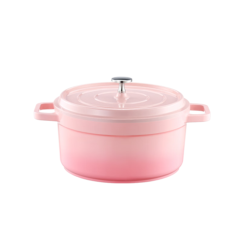 JD Original Ceramic Enamel Pot, Soup Pot Stew Pot, Low Pressure Cooking Seafood Pot, Soup Pot, Housewarming Gift, 20cm Gradient Pink