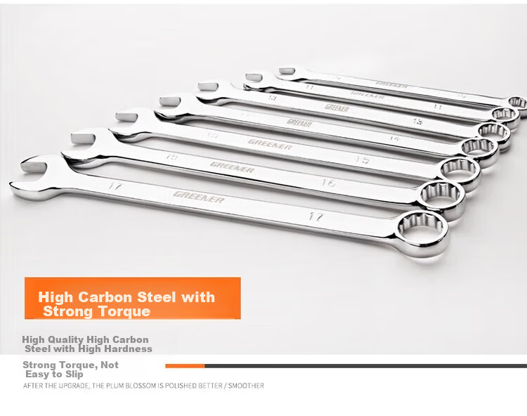 GREENER Open-End Plum Wrench Set, 6-19mm, 9-Piece Set, Dual-Use Wrench for Home And Automotive Use, Labor-Saving, Mechanical Repair Tool 13