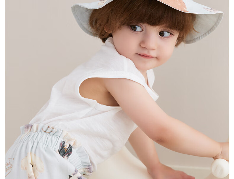 Happy Little Bear Baby Spring Summer Cotton Hat Baby Fisherman Hat Summer Sunshade Hat Newborn Sun Hat 11