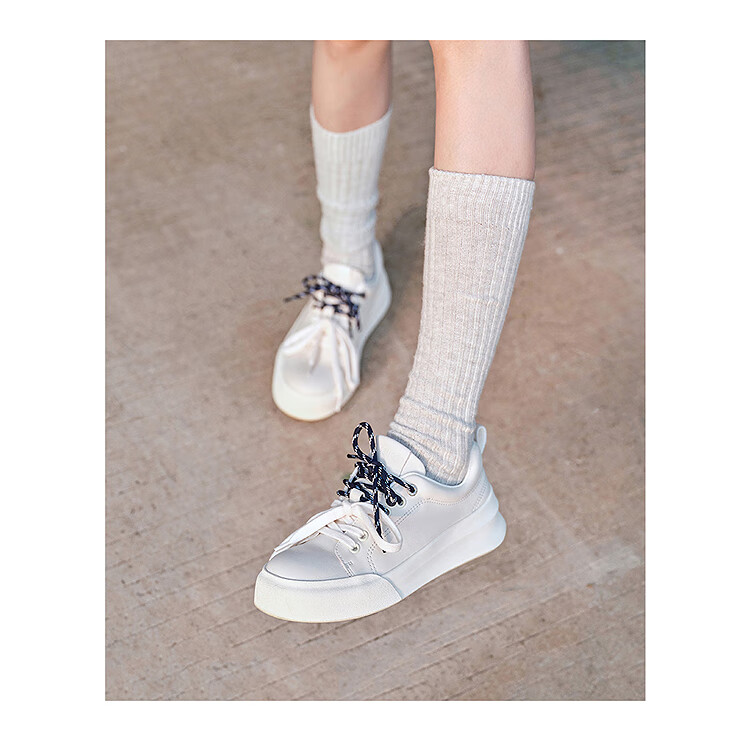 Le Saunda [Shengye Thick Milk] Simple Lace-Up Patchwork Low-Top Casual Sneakers Women's Flats 6M44201 Jade Green GNS 37 1