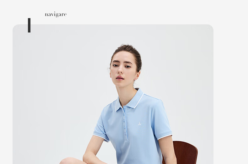 Navigare Women's Basic Collared T-Shirt, Commuter Short-Sleeve Polo Shirt, 2325525529 22