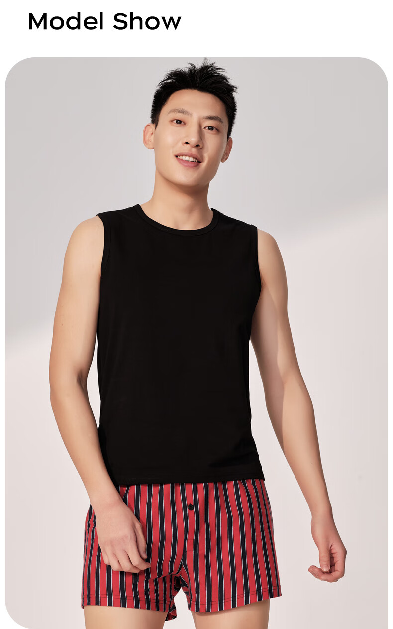 Yiershuang Premium Summer Men's Round Neck Wide Shoulder Tank Top, 40 Count Xinjiang Cotton, Wearable Undershirt Vest 15