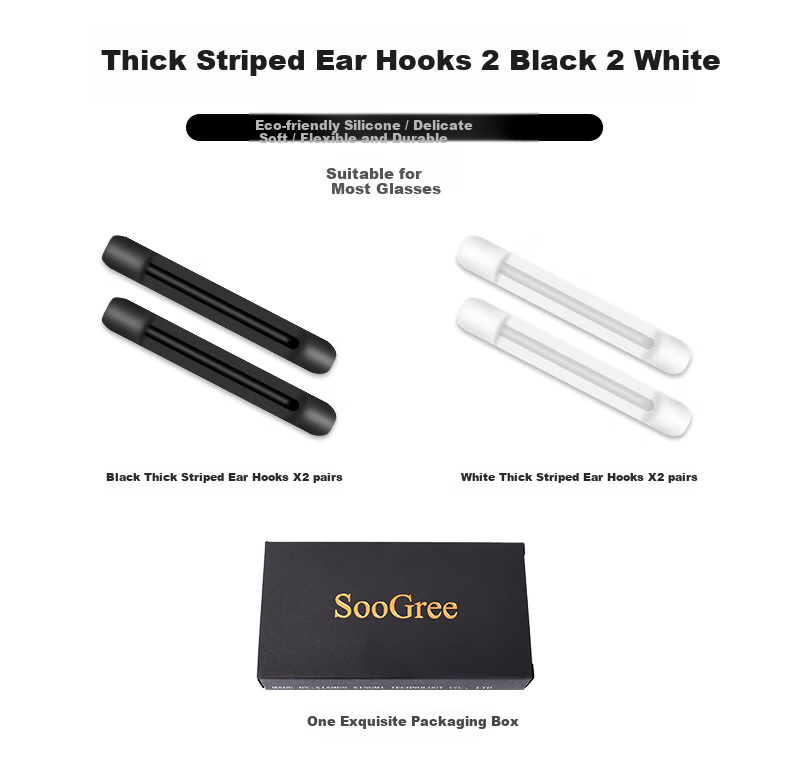 SooGree Eyeglass Temple Anti-Slip Silicone Ear Hooks, Replacement Accessories for Glasses, Anti-Drop Ear Support Fixing Device 24
