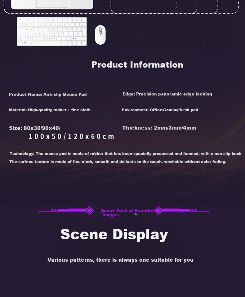 Juyingfeng Mouse Pad Medium And Small Sizes for Office, Home, Bed, Mobile Computer Desk, Non-Slip Washable Writing And Gaming Mouse Pad 60*30cm Zhiqianli 11