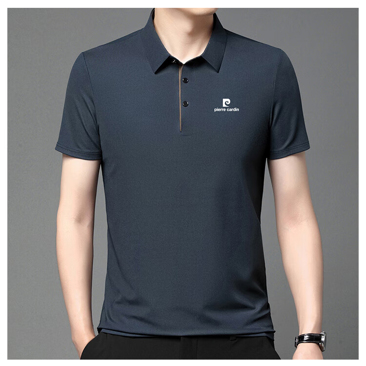 Pierre Cardin Men's Summer High-Quality Stretch Breathable Short Sleeve Business Polo Shirt Base Layer Clothing Beige XL 7