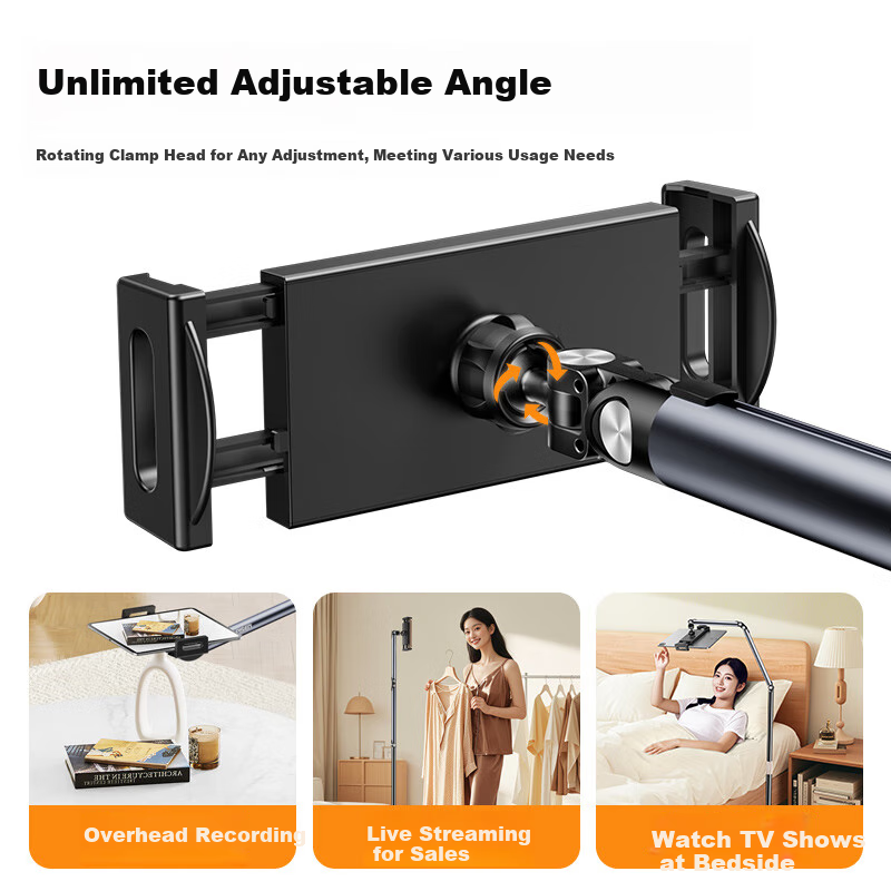 Pisen Tablet Stand Floor IPad Stand 2026 New Model Bedside TV Binge-Watching Online Class Live Streaming Overhead Shooting Arm Extendable Bedside Lazy Stand Phone Tablet Stand Two-In Floor