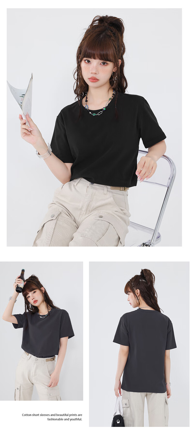 Warrior Pure Cotton Loose Short-Sleeve T-Shirt for Women, Versatile Casual Fashion Top for Summer 2026, Skin-Friendly And Breathable Women's Clothing 16