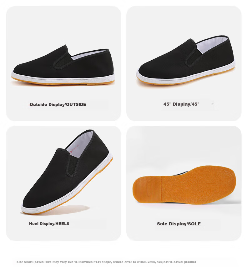 YUZHAOLIN Traditional Handmade Beijing Cloth Shoes with Thousand-Layer Sole, Slip-On Loafers for Men, Casual Shoes Y1S-1002 Size 44 8