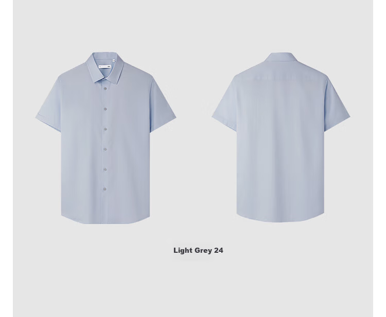 HLA Short-Sleeve Shirt for Men, Summer Lightweight Business Shirt And Large Size Formal Shirt, Bleached White, Size 45, Qixi Festival Gift 8