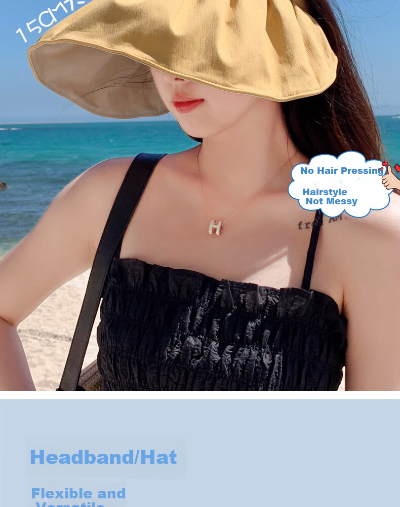 XUEXIMAN Sun Protection Hat for Women, Summer UV-Resistant Shell Sun Visor, Face-Covering Wide-Brimmed Cycling Cap 8
