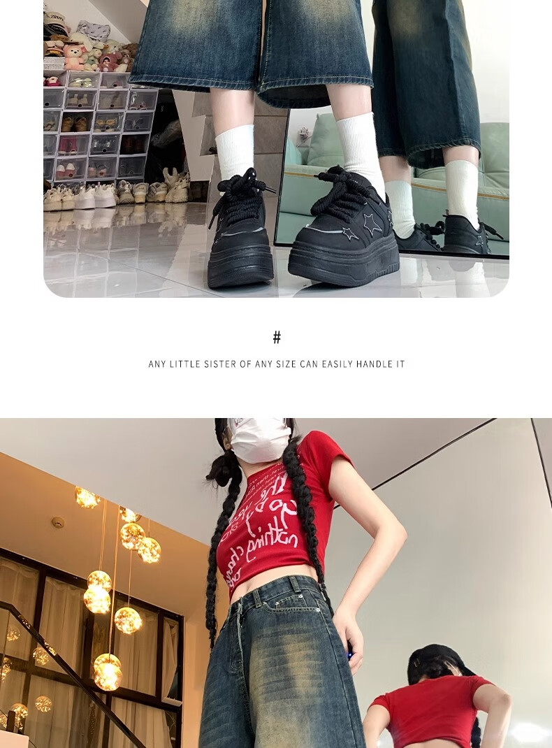 LangSha Women's 7/8 Length Denim Jeans Summer 2025 New Retro High-Waist Slimming Loose Wide-Leg Pants 18