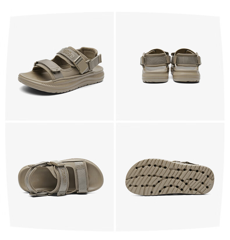 HLA Men’s Casual Sports Sandals with Velcro Outdoor Beach Sandals HAALXM2EAE092 Khaki Size 41 19