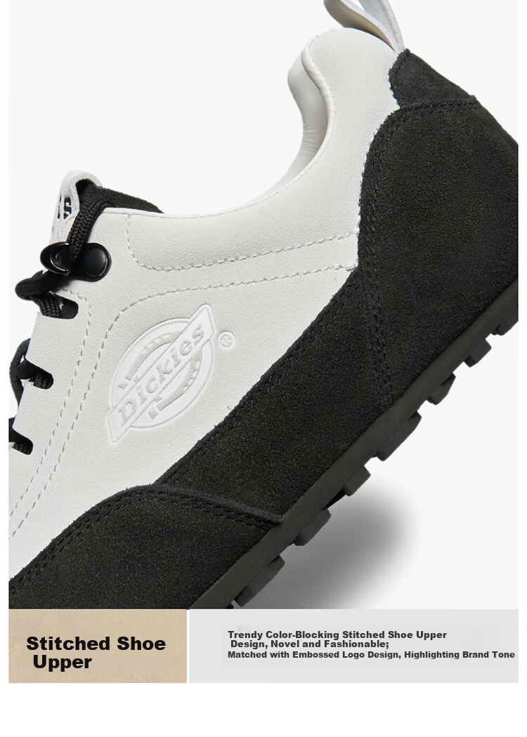 Dickies Women's Low-Top Casual Sneakers, Trendy Versatile Flat Shoes, Beige Gray, Size 36 4