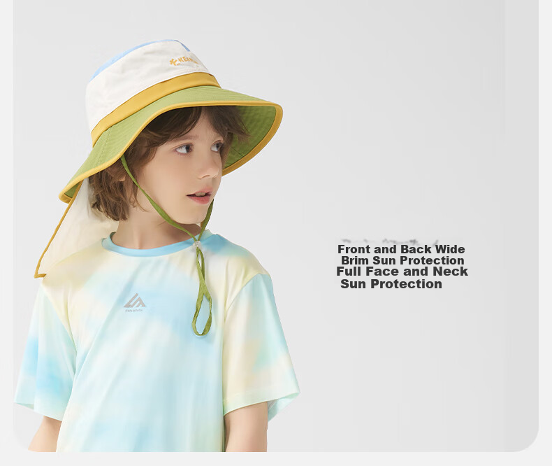 Kenmont Spring And Summer Children's Foldable Neck Protection Sun Hat Shawl Integrated UV-Resistant Quick-Dry Fisherman Hat 4446 3