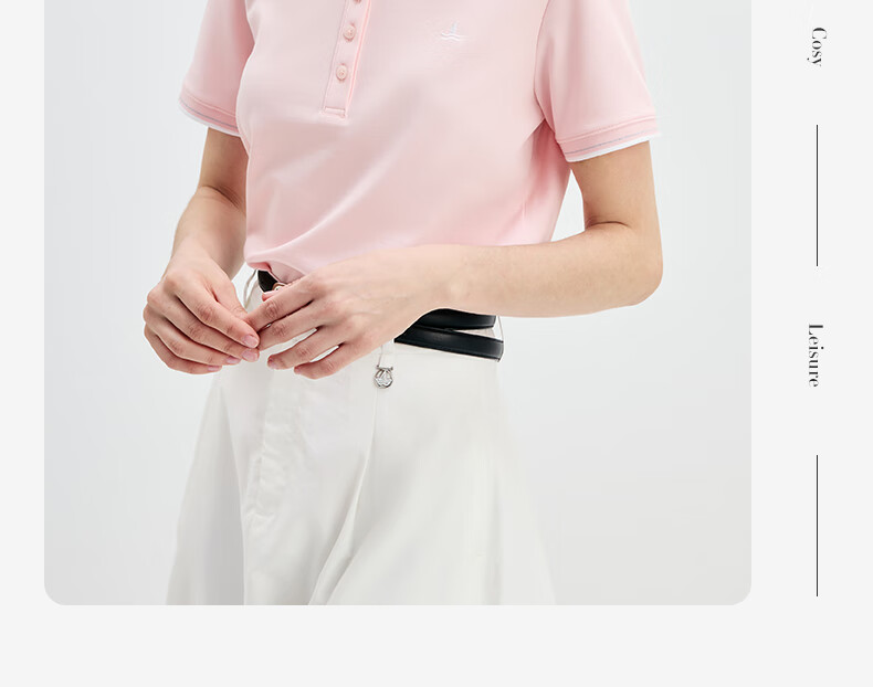 Navigare Women's Basic Collared T-Shirt, Commuter Short-Sleeve Polo Shirt, 2325525529 44