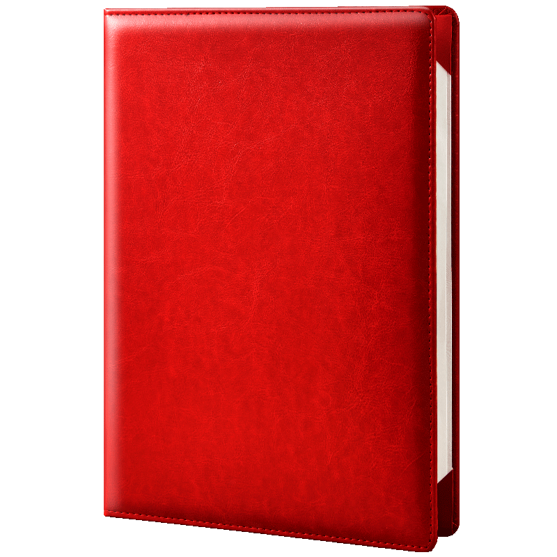 DSB (Dishibi) Leather Speech Folder A4, Contract Cover, Red File Folder for Speeches And Poetry Recitation [2 Inner Pages] 50862