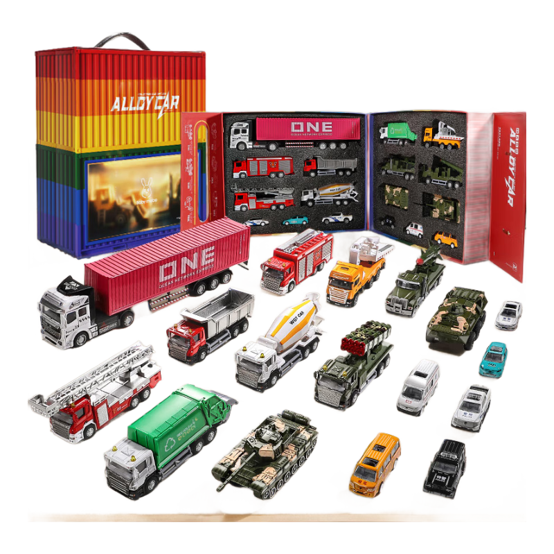 MaBao Twin Children's Day Birthday Alloy Toy Cars 1-3-6 Years Boys Set Premium Fire Truck Model