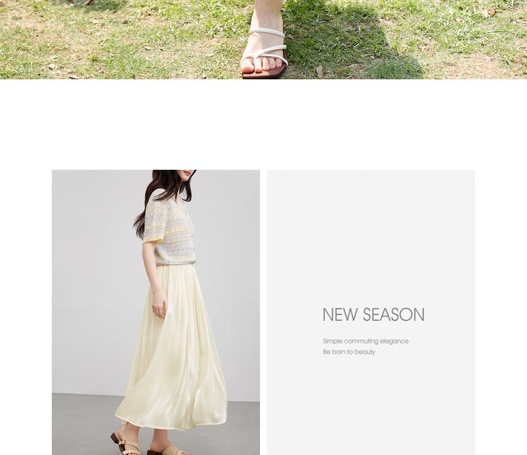 Shangdu Bila Light Luxury Draped A-Line Skirt for Women Summer High-End Slim Elegant Shimmer High Waist Mid-Length Skirt 13