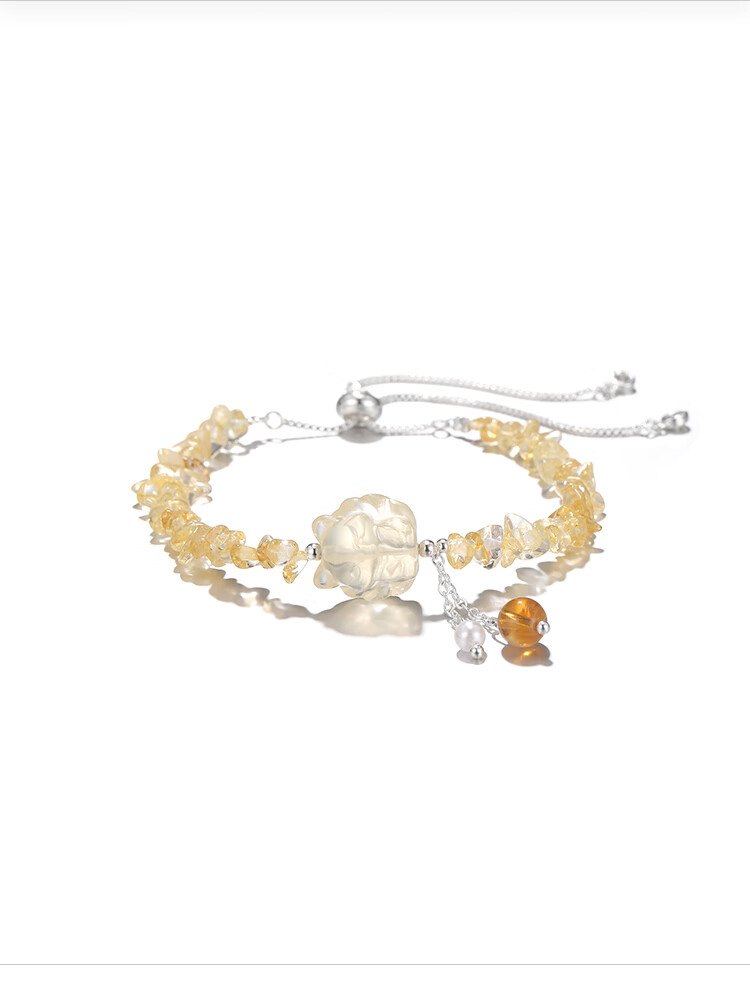 Clect Yellow Crystal Bracelet for Women, Versatile And Sweet Hand Jewelry, National Trend Light Luxury Fashion Birthday Gift for Girlfriend 3