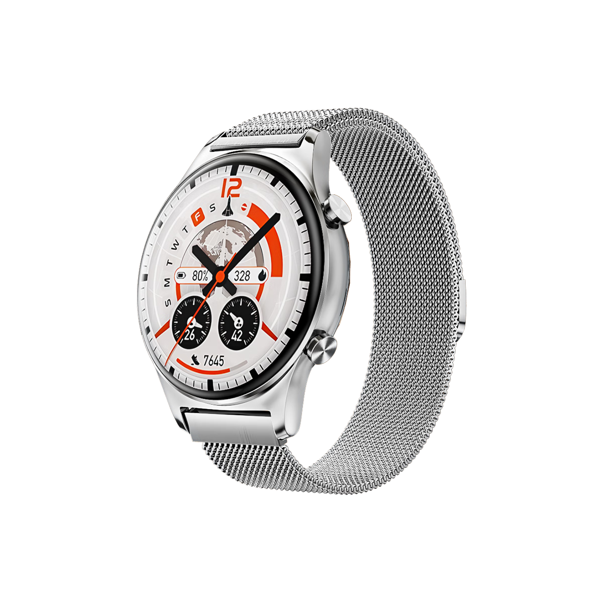 CangHua Compatible with Honor Watch 6 Plus Strap, Suitable for Watch5Pro/5Ultra/4Pro/GS4/GS3/3i/GSPro/Magic2, Milanese Metal Magnetic Watchband, Silver