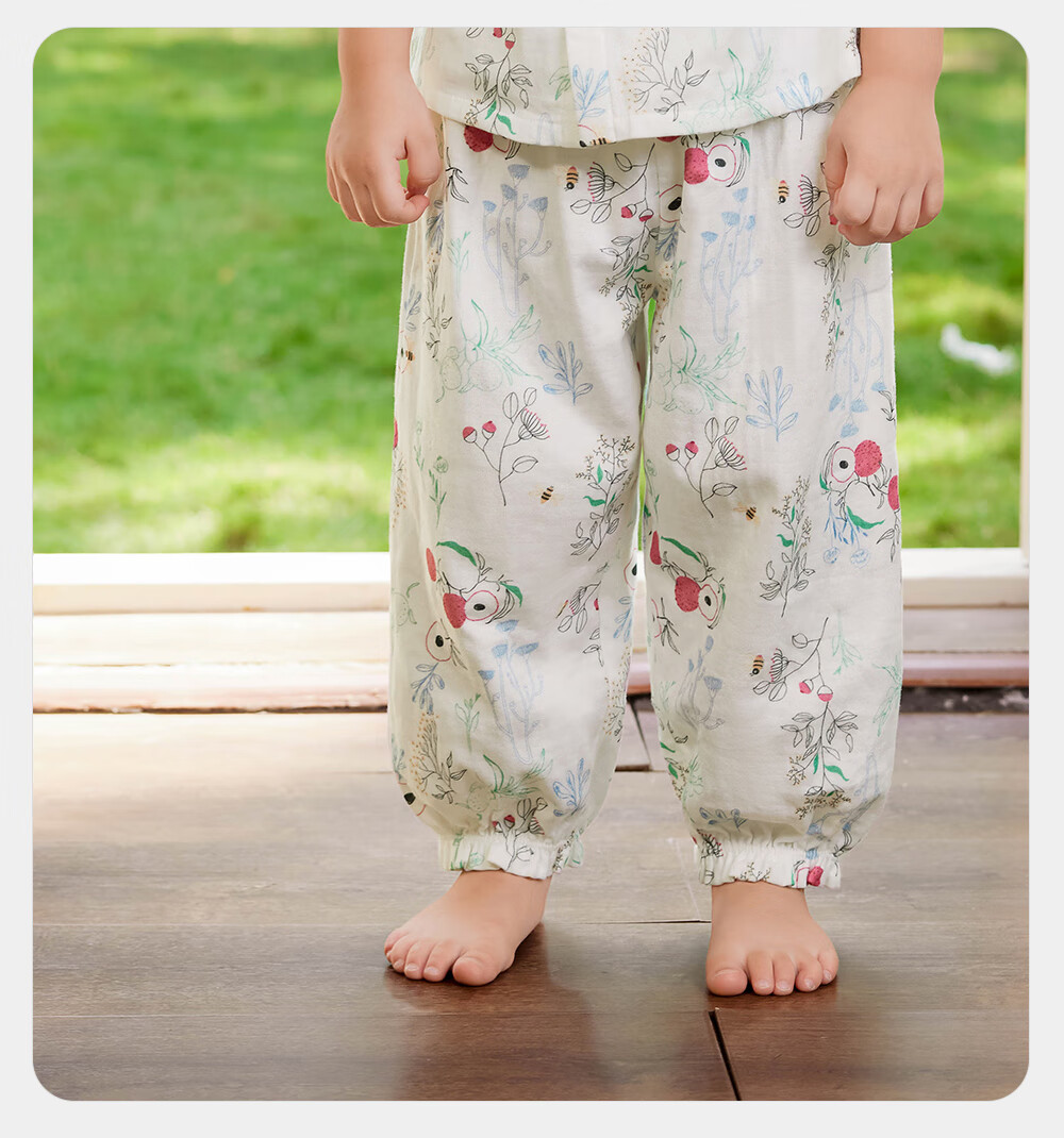 YEEHOO Children's Home Wear Set, Gauze Thin Summer Pajamas for Boys And Girls, Air Conditioning Clothing, New Style 9