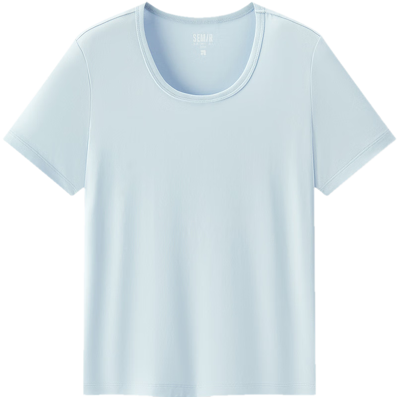 Semir Women's Short Sleeve T-Shirt, Cropped Fit, Slimming, Regular Shoulder, Inner Layering, Summer Cool Feel, Fitted Base Shirt, 109326100001