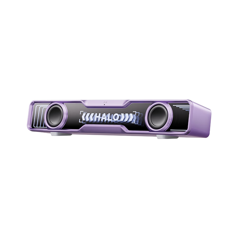 Manbuzhehuazai Halo SoundBar Desktop Speaker, Home Computer Gaming Speaker, Computer Echo Wall Long Wired Speaker with Bluetooth And RGB Lighting Effects, Phantom Purple