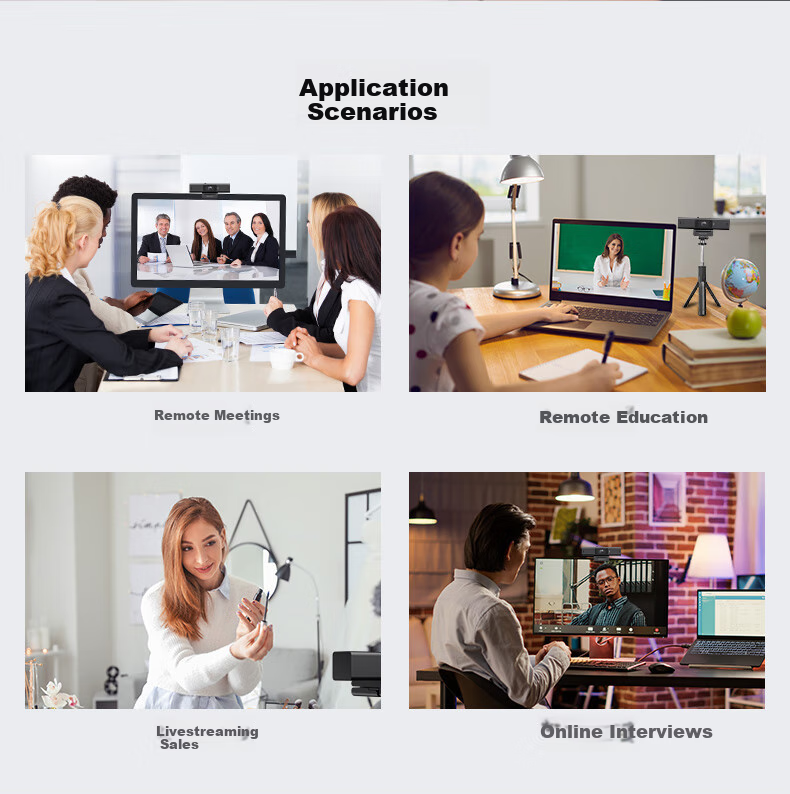 HIKVISION Video Conference Camera, 1080P HD with Microphone, Wide-Angle Focus, Intelligent Portrait Centering, USB External Computer Desktop Equipment U62 Pro 5