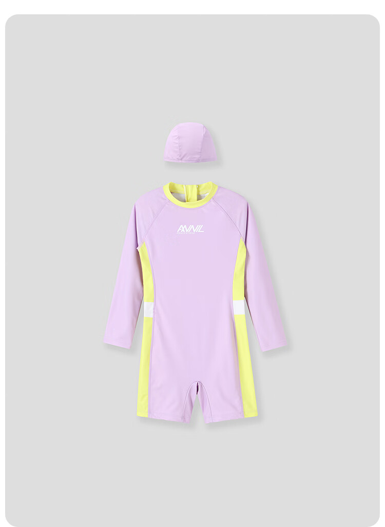 Annil Children's Clothing, Boys And Girls One-Piece Swimsuit, Long-Sleeve Shorts Set, 2025 Summer New Style, Elastic Waist, Form-Fitting 4