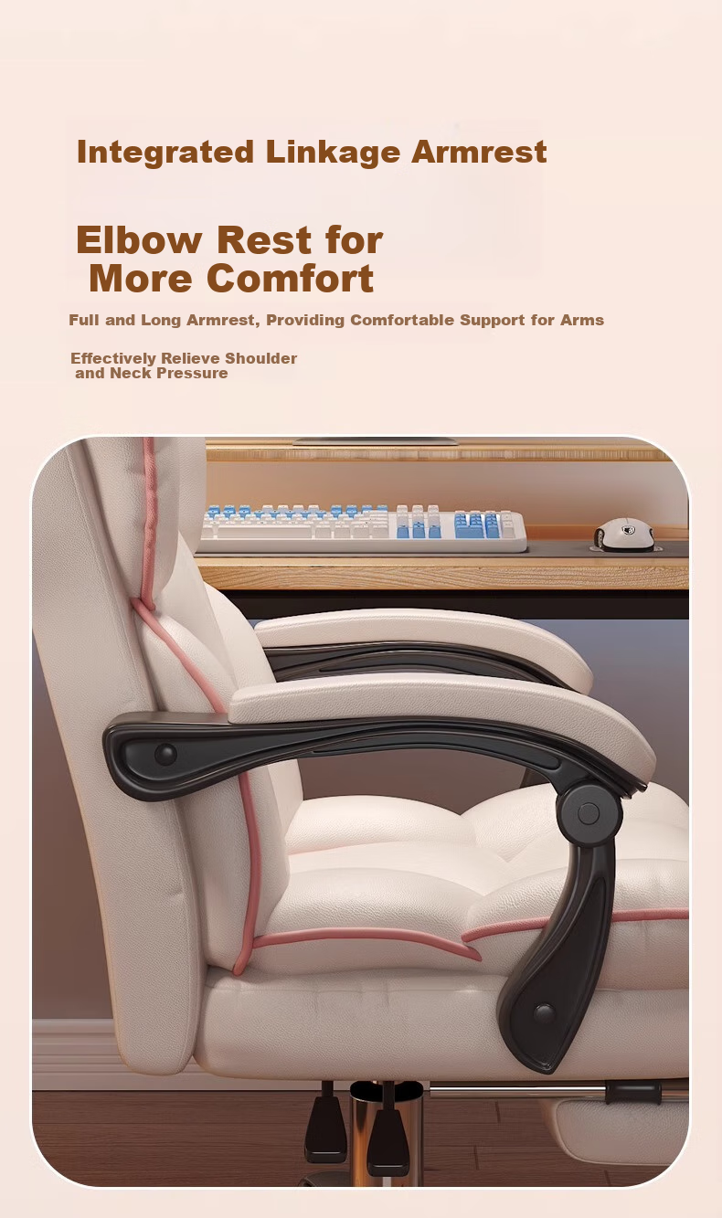 Quanpinwu Computer Chair, Office Chair, Gaming Chair, Home Ergonomic Chair, Executive Chair, Streamer Chair with Backrest, Leather Swivel Chair 7