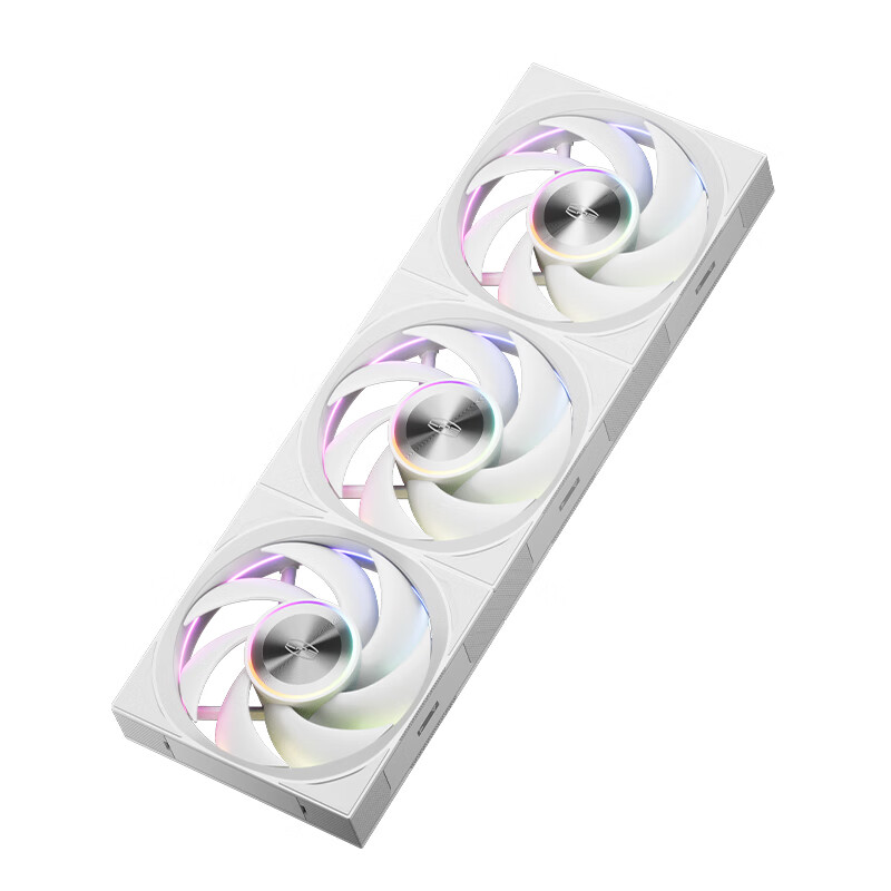 PCCOOLER Light Wing F7 X120 ARGB Three-Piece Set White, Jingye 12cm Case Fan, Wireless Building Blocks/PWM Temperature Control Speed/Double Ball Bearing