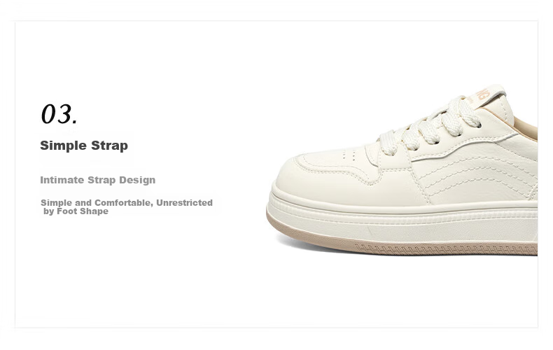 RED DRAGONFLY Casual Sneakers, Spring Women's Shoes, Student Thick-Soled Versatile White Shoes WTB15203, Beige/khaki Color, Size 37 9