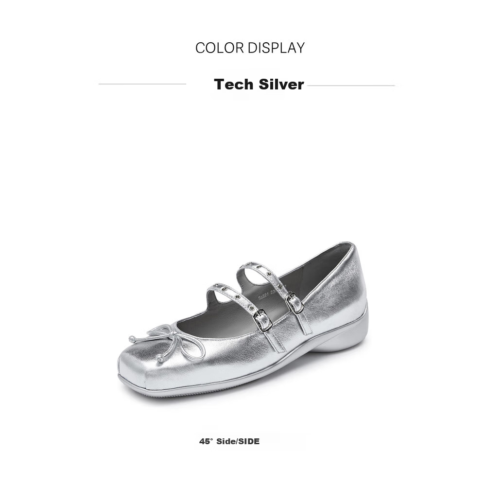 STACCATO Blogger Recommended Spring 2026 Yuguang Ballet Mary Jane Shoes, Ballet Flats S6821AQ6, Moonlight White, Size 37 17